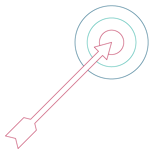 illustration of arrow hitting target