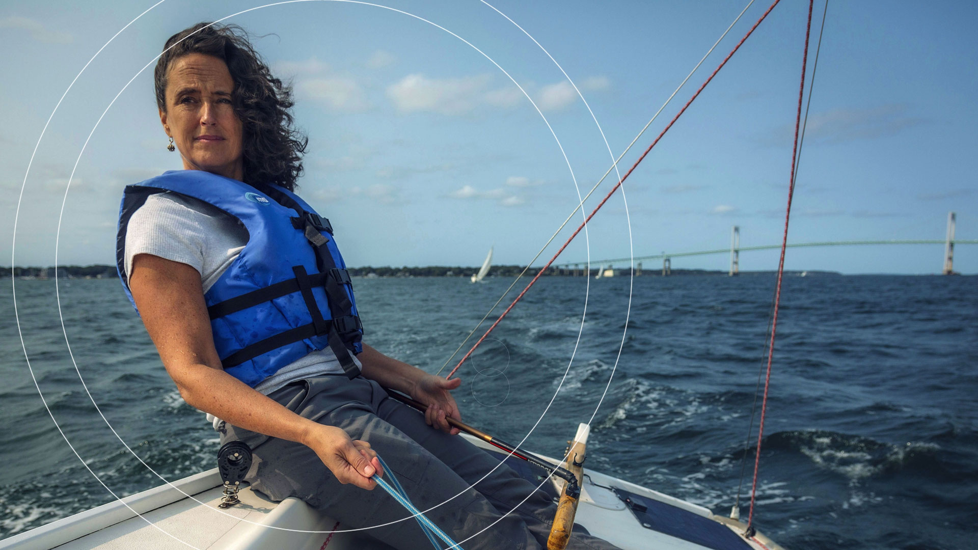 photo of Laura Stone on a sailboat